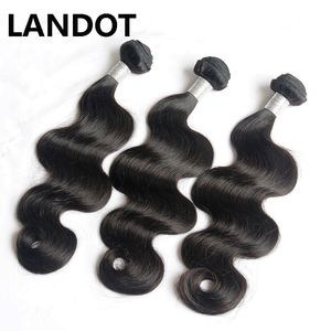 Landot não processado onda brasileiro onda virgem de cabelo humano pacote Indian Camboja Mongolian peruano Malásia Remy Extensões de cabelo macias