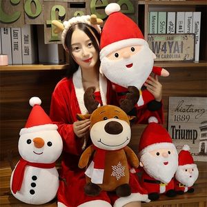 Lates de brinquedos de Natal 1pc 23-50cm desenho animado Santa Claus pel￺cia recheada boneca de boneca de boneca de neve para crian￧as Decora￧￣o em casa 220924