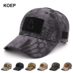 Caps de bola Koep 2021 esporte ao ar livre snapback beisebol tampa de camuflagem simplicidade de caça ao exército tático para homens Treinamento adulto tampa T220923