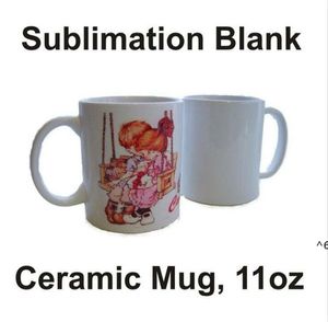 승화 블랭크 머그 (sublimation blank mug) 맞춤형 열전달 세라믹 머그잔 11oz 화이트 워터 컵 파티 선물 음료 해상 배송 gcb15808
