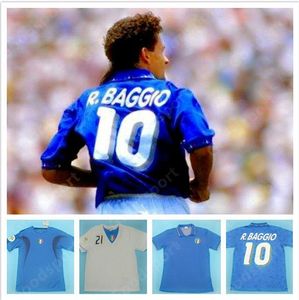 22 Retro Itália camisa de futebol clássica da Copa do Mundo Totti R Baggio Pirlo Maldini Italia italiano Calcário C