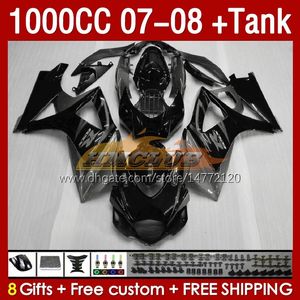 スズキGSXR1000 GSXR 1000 CC K7 GSX-R1000 GRAY BLACK 2007-2008 BODYS 158NO.23 1000CC GSXR-1000 07 08 BODYWORK GSX R1000 2007 2008 Full Fairing Kit