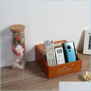 V￤vnadsl￥dor servetter tr￤ Square Box Storage Organizer Caddy f￶r badrum Vanity Dresser Night Stand Tabell H￥ll fj￤rrkontroller P DHYH8