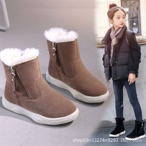 Botlar Kış Kırık Su Geçirmez Antislip Çocuk Pamuk Kızlar Kar Sıcak Kürk Ayakkabı Çocuklar İçin Ayak Bileği Sneaker 220924