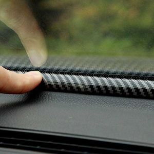 New Car Strip Carbon Fiber Sticker Dashboard Edges Sealing Pattern Noise Insulation Interior Front Sealing Rubber Strips 1.6M