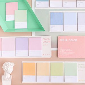 Notes 80 Pcs lot Four color Post Colored Card Hand Account Collage Material Paper Memo pads Message Fridge Sticky 220927