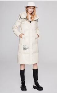 Cappotto da donna Piumino invernale firmato dall'oca canadese Parka giacche da donna con cerniera cappotti caldi con cappuccio vera pelliccia di lupo Titolare Pelliccia bianca e nera opzionale vvt55vfs