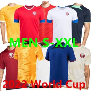 2022 Kostai piłkarskie koszulki narodowe w domu Katar Katar Zestawy piłkarskie