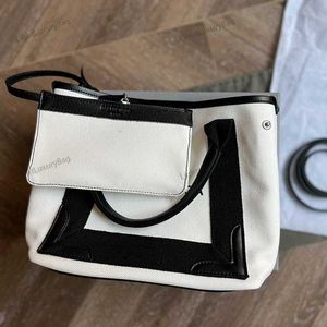 Totes de ombro bolsa de lona Tote Designer Qualidade Crossbody Classic Black and White For Women Famous Brand Shoppings 220302