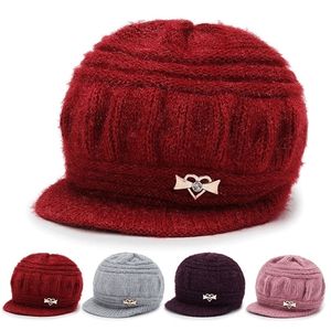 Beanie / Skull Caps Beanieskull Moda Mulheres Quente Beanie Cap Chapéu Senhora Outono Inverno Grosso Malha Mãe Avó para 220927