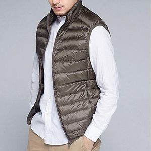 Gilet da uomo sottile casual leggero piumino cerniera grande arrivo maschio anatra bianca abbigliamento di alta qualità 220926