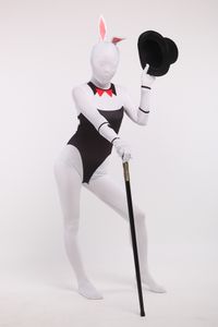 Hayvan komik tavşan kızı cosplay catsuit kostümü lycar spandeks tam vücut zentai takım sahne kostümleri kulüp parti tulum
