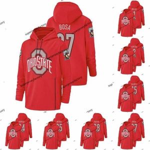 GLA A3740 Erkek Ohio State Buckeyes Champ Futbol Hoodie 97 Joey Bosa Dwayne Haskins Braxton Miller Cris Carter Ezekiel Elliott Archie Griffin