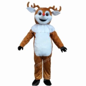 halloween Cute Brown Deer Mascot Costumes Cartoon Character Outfit Suit Xmas Outdoor Party Outfit Adult Size Promotional Advertising Clothings