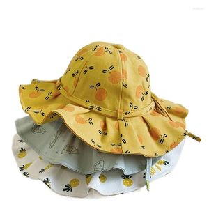 모자 귀여운 여름 여자 아기 버킷 모자 모자 인쇄 야외 bownot kids sun children 강렬한 유아 파나마 비치 모자