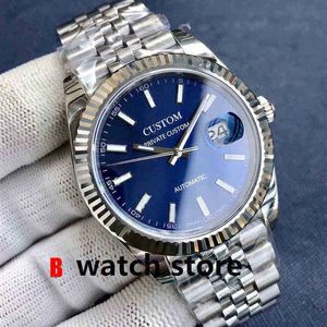 Automatic Watch Male 40mm Sapphire Crystal Glass Stainless Steel Case Luminous Waterproof Mechanical Jubilee Strapyz9l