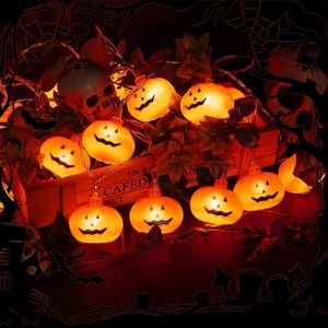 CNSUNWAY Halloween Pumpkin LED String Lights 20 LED 9.84ft 8 Modes Timer Waterproof Orange Jack-O-Lantern USB&Battery Operated Decorative Twinkle Light