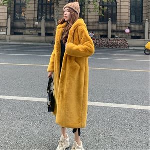 Feminino furão de inverno coreano versão casual casual moda moda sola com capuz com capuz sobretudo manga grossa feminina quente jq1091 220927
