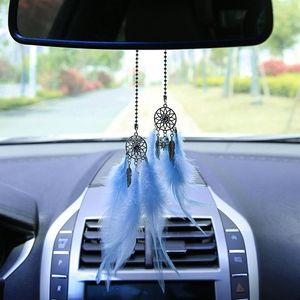 Decorações de interiores Mini ornamentos de pingente de carro de apanhador de sonho de penas