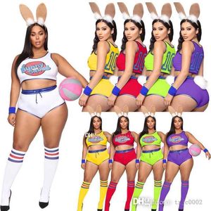 Women Active Sets Jersey TrackSuits kostium Halloween Dwuczęściowe stroje Sexy kamizelki Zestaw pasujący S-xxl