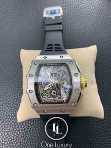 Watches armbandsur designer lyxiga herr mekanisk klocka original 011 rm11-03 flyback kronograf titanium fodral på svart gummiband schweizisk 3jqq