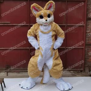 Halloween cáqui husky cachorro fursuit mascote fantasias de desenho animado traje de caráter traje de festa ao ar livre para adultos de tamanho de adulto