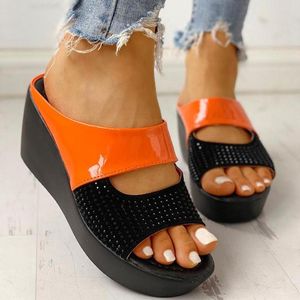 Slippers Wedges Heel Shoes Casual Platform Comfortable Summer Slip On Mules Women Woman Sandal