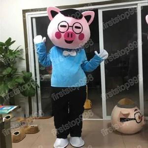 Halloween Pig Mascot Costume Simula￧￣o Cartoon Anime Personagem Adultos Tamanho do Natal A publicidade ao ar livre traje de roupa