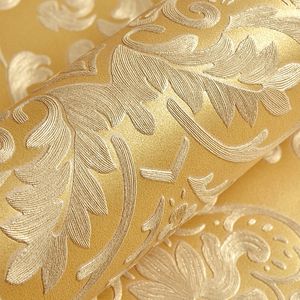 Wallpapers Luxury 3D Embossed Damascus Non woven Roll European Style Bedroom Living Room TV Background Gold Home Decor 220927