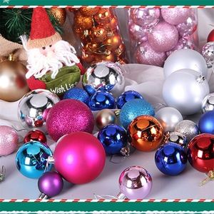Decorazioni natalizie Ornamento natalizio per albero di pino natalizio all'ingrosso 4 cm-8 cm Rosso blu scuro Pallone dorato Moda Ornamento in polvere Colore multiplo 220927