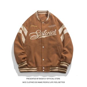 Kurtki męskie college letterman haft retro stadion nagroda Patchwork Men Men Baseball Bomber Jacket Unisex Women Varsity University Coat parę 220927