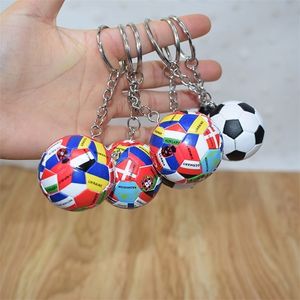 Key Rings World Cup Simulation Sports Football chain Twelve Countries Car Bag Ball Flag Chain For Men Fashion Gifts 220923