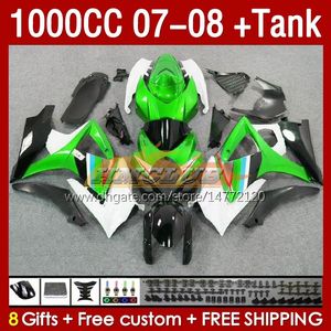 FAIRINGS TANK FÖR SUZUKI GSXR 1000 CC K7 GSXR-1000 GSXR1000 07 08 BODS 158NO.38 1000CC GSX R1000 2007 2008 BOODYWORK GSX-R1000 2007-2008 FULL FAIRING KIT GRÖN STOCK