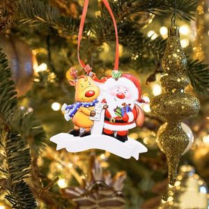 Christmas Decorations Santa Claus Elk Pendants DIY Resin Cartoon Tree Pendant Home Party Gifts