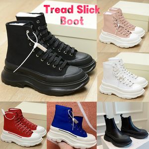 حذاء Slick Boots مصمم أحذية المصمم نصف منصة التمهيد في الكاحل Canvas Leather Womans أحذية رياضية