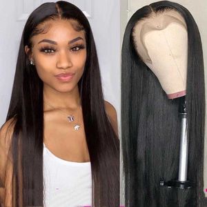 Syntetiska peruker Fashion Split Long Straight Hair Women's Wig High Temperatur Silk Chemical Fiber Full Head Cover 220927