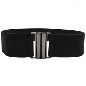 Belts Sell Like Cakes Women's Fashion Elastic Braid Belt Gun Black Buckle Waist Seal Simple Joker Stretch Ladies Skirt