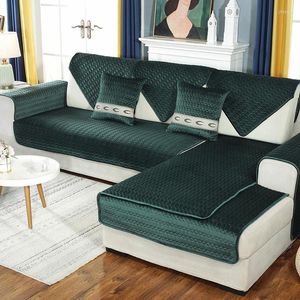 Stol t￤cker nordisk stil f￶rtjockad fast f￤rg sammet soffa kudde icke-halk plysch slipcover chaise soofacover cover skr￤ddarsydd gjord