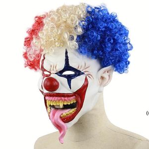 Party Spiked Mask Hair For Full Face Latex Halloween Crown Horror masks Clown Cosplay Night Terror Club LSB15823