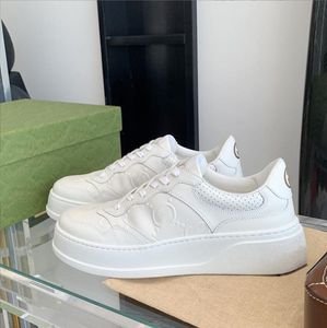 Tênis duplo Presbiopia Biscuit Shoes Men Couro Embossing Tênis de Solado Grosso Tênis de Luxo Tiger White Brown Sports Trainers para mulheres