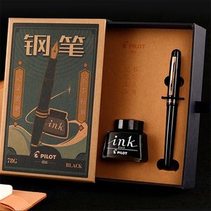 Fountain Pens PILOT Upgraded Version 78G FP78G Pen Vintage Gift Box with Ink Changeable Ink Pouch Student Writing and Calligraphy Office 220927