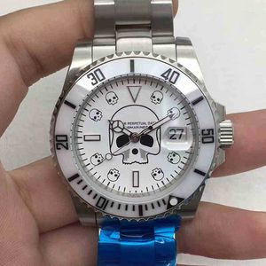 r Olex Orologio meccanico da uomo di lusso Scheletro bianco Water Ghost Automatico Qs02 Ginevra Es per orologi da polso da uomo