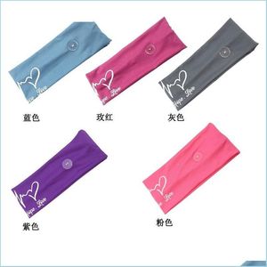 Headbands Fabric Elastic Lady Hair Band Button Women Fashion Headbands Prevent Strangation Pure Color Headband Drop Delivery 2021 Jewe Dhvid