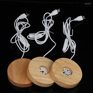 Lamp Holders Wood Light Base Rechargeable Remote Control Wooden LED Rotating Display Stand Holder Art Ornament