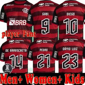 Flamengo voetbalshirts Home David Luiz Diego E Ribeiro Gabi voetbal Shirts Men Women Kids Thiago Maia Pedro de Arascaeta Camisa Fan R7S4