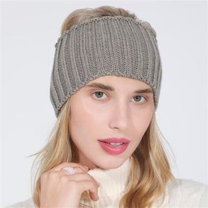 Beanieskull Caps Mulheres Autumn Winter Ponytail Feanie Hat feminino Feminino Capéu de malha de malha Lady Stretch Crochet Winter Hat 220927