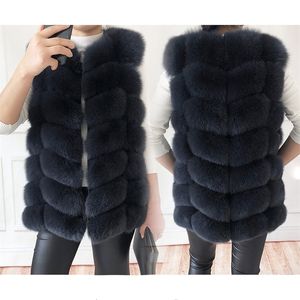 Women s Fur Faux Natural Real Vest Jacket Waistcoat Short sleeveles woman winter warm Coat Coats 220926