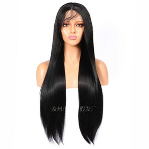 Syntetiska peruker peruk kvinnors peruk Långt rak hår fram spets kemisk fiber huvudbonad t s 220927