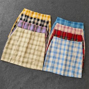 Spódnice Summer Harajuku Plaid Pencil spódnice damskie mini spódnice mini spódnice z szortami koreański