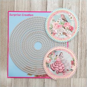 Other Event Party Supplies Large Cutting Dies Scalloped Eyelet Circle Scrapbook Cardmaking Diy Paper Craft Metal Stencil Surprise Cr Dhjal